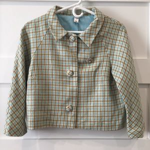Old navy crop jacket plaid with pin medium coat